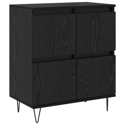 Skåp 3 pcs Svart Ek