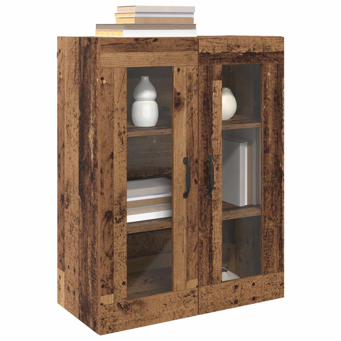 Väggmonterade Skåp 2 pcs Gammalt trä 69,5 x 34 x 90 cm