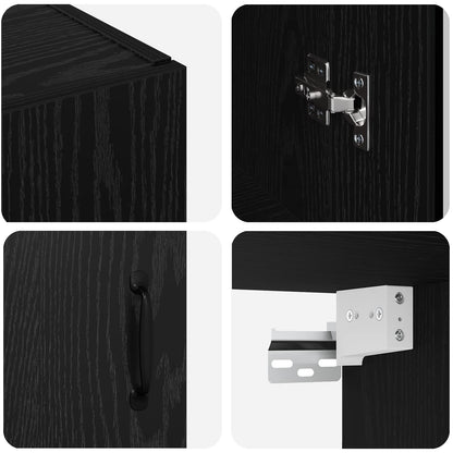 Väggmonterade Skåp 2 pcs Svart ek 69,5 x 34 x 90 cm