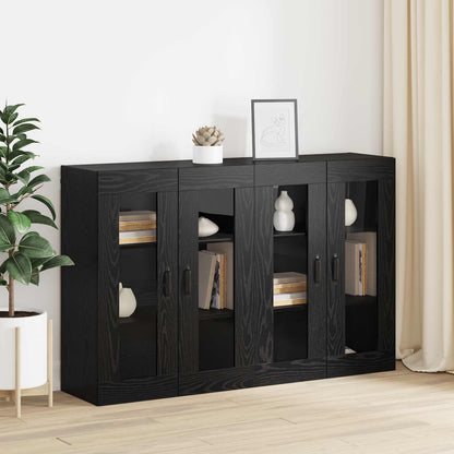 Väggmonterade Skåp 2 pcs Svart ek 69,5 x 34 x 90 cm