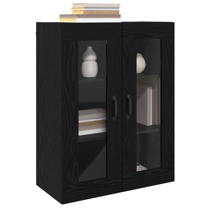 Väggmonterade Skåp 2 pcs Svart ek 69,5 x 34 x 90 cm