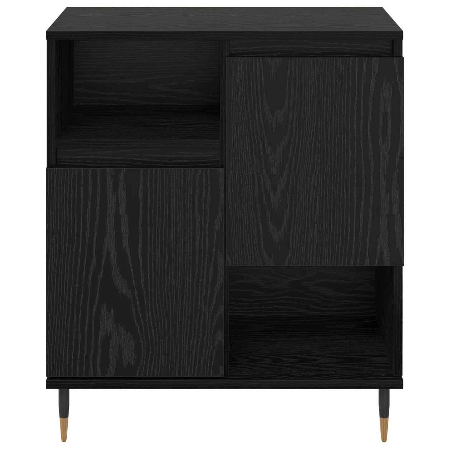 Skåp 3 pcs Svart Ek