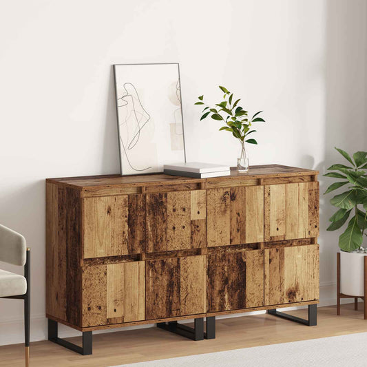 Sideboard 2 pcs Gammalt trä 60 x 35 x 70 cm