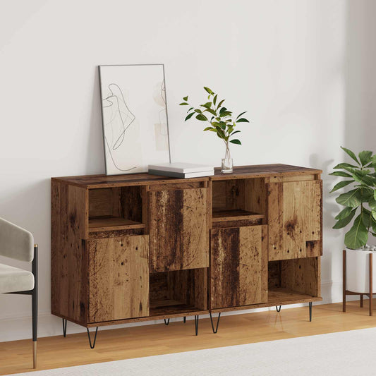Sideboard 2 pcs Gammalt trä 60 x 35 x 70 cm