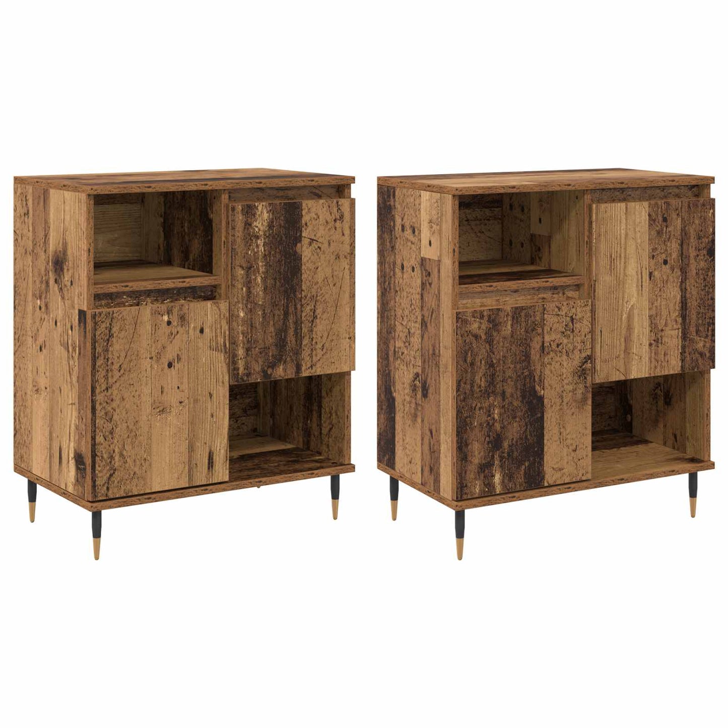 Skåp 2 pcs Gammalt trä
