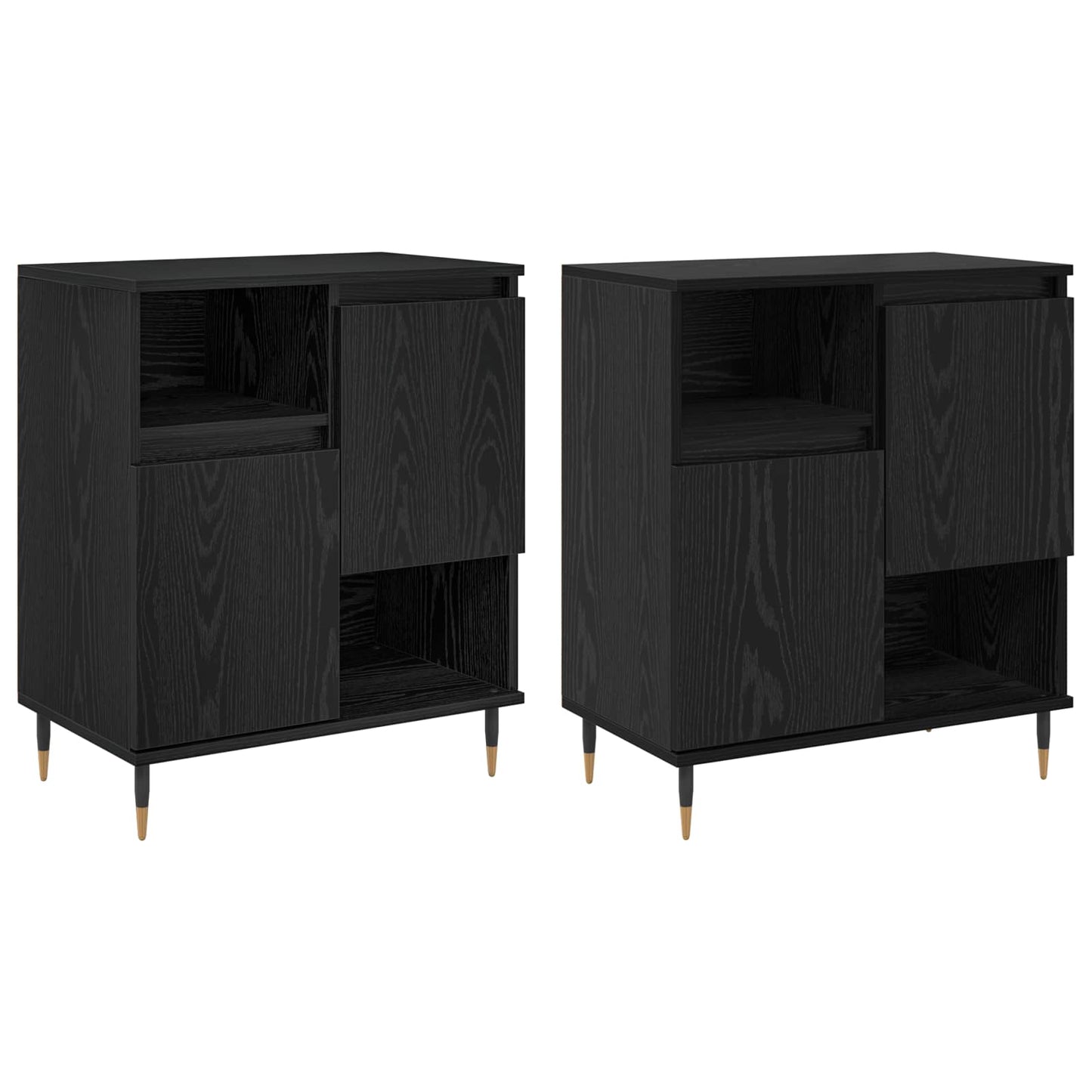 Skåp 2 pcs Svart ek