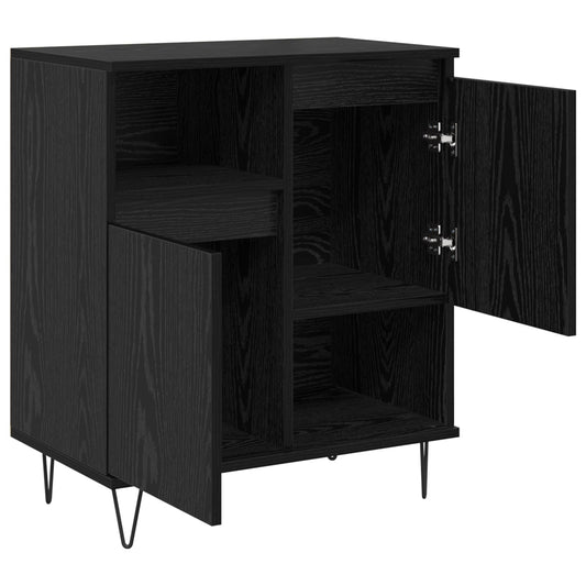Sideboard 3 pcs Svart Ek 60 x 35 x 70 cm