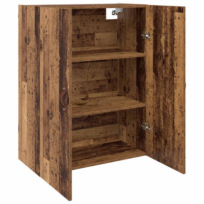 Väggmonterat skåp 2 pcs Gammalt trä 69,5 x 34 x 90 cm