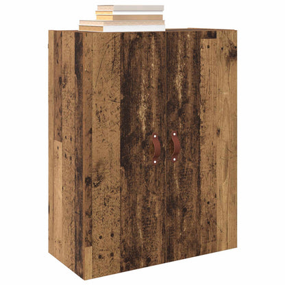 Väggmonterat skåp 2 pcs Gammalt trä 69,5 x 34 x 90 cm
