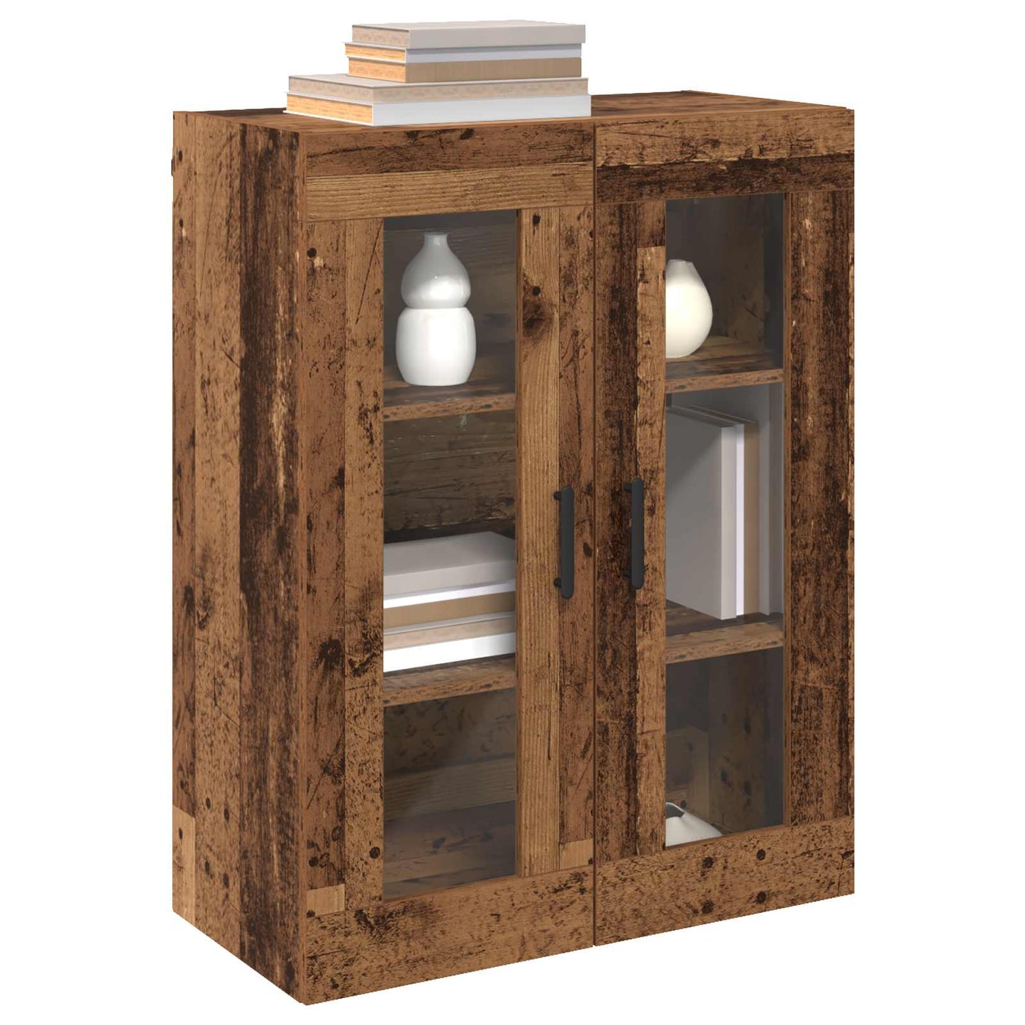 Väggmonterade Skåp 2 pcs Gammalt trä 69,5 x 34 x 90 cm