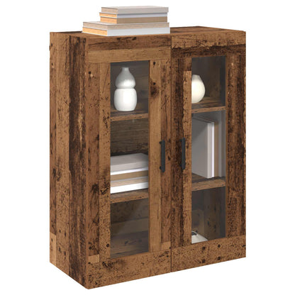 Väggmonterade Skåp 2 pcs Gammalt trä 69,5 x 34 x 90 cm