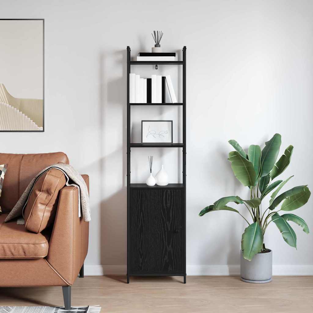 Bokhylla Svart Ek 40 x 24 x 161 cm