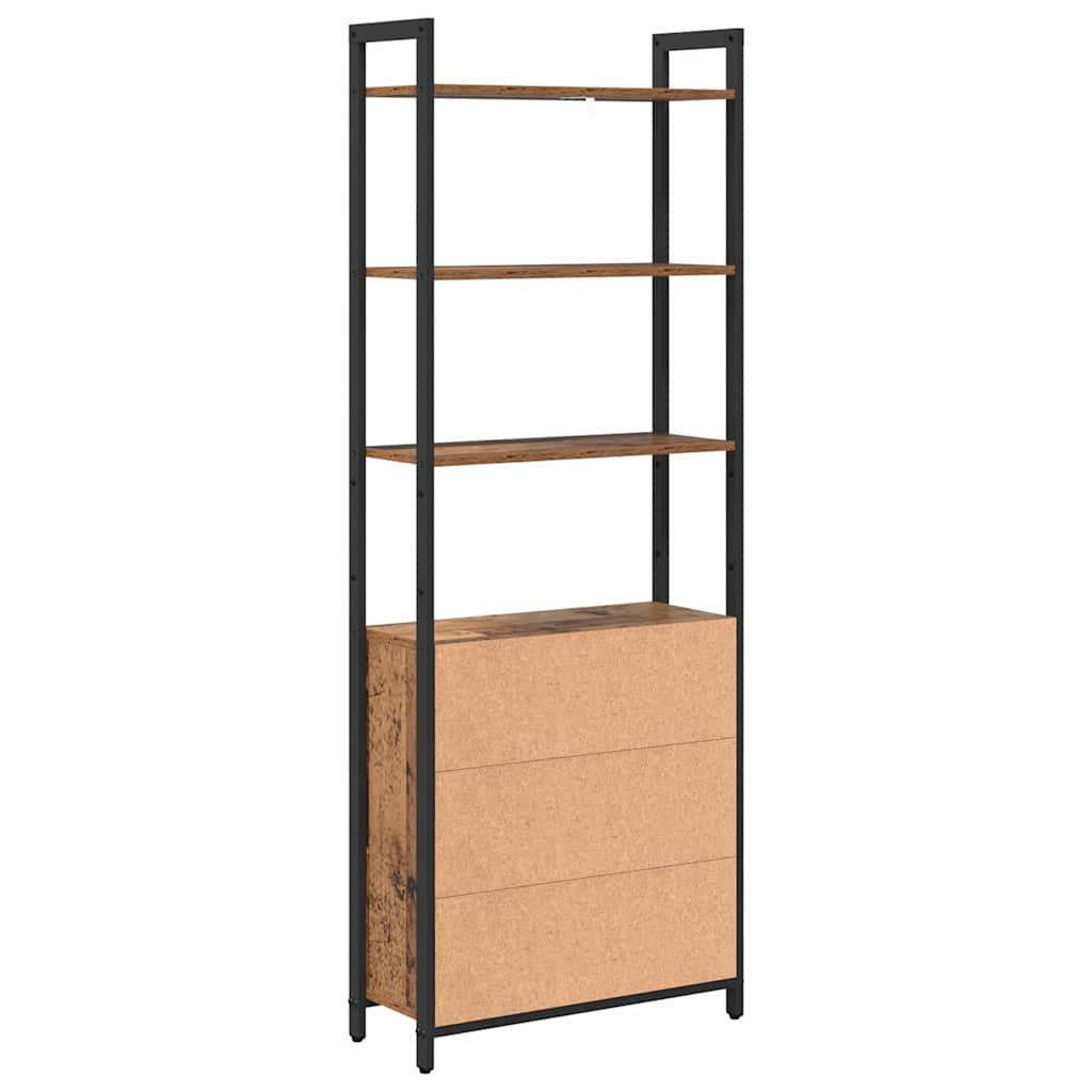 Bokhylla Åldrat Trä 60 x 24 x 161 cm