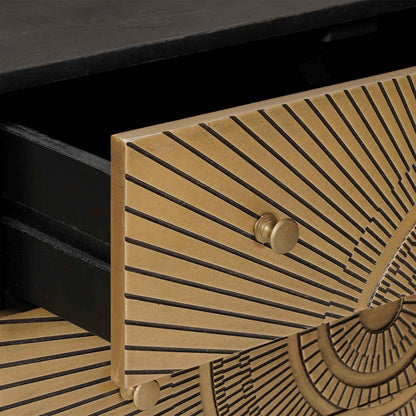 Lådans skåp med låda Mässing 75 x 30 x 65 cm