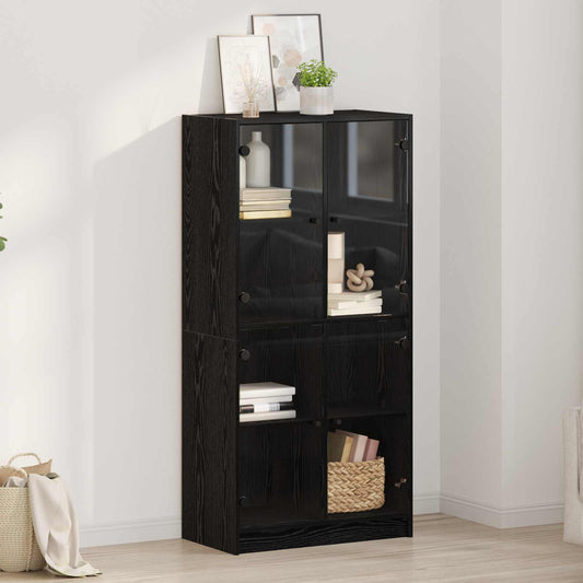 Skåp Svart Ek 68 x 37 x 142 cm Konstruerat trä