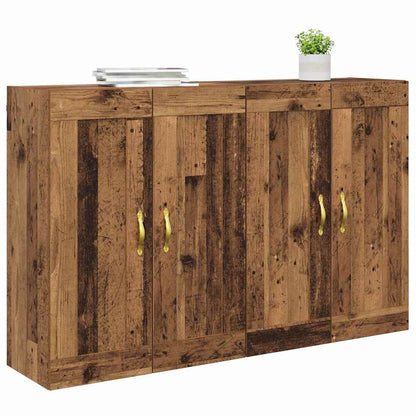 Väggmonterat skåp 2 pcs Gammalt trä 69,5 x 34 x 90 cm