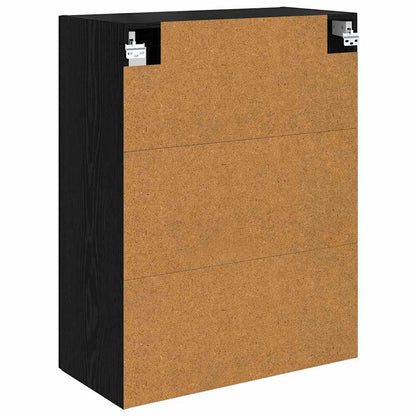 Väggmonterat skåp Väggmonterad 2 pcs Svart Ek 69,5 x 34 x 90 cm