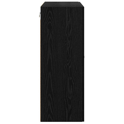 Väggmonterat skåp Väggmonterad 2 pcs Svart Ek 69,5 x 34 x 90 cm