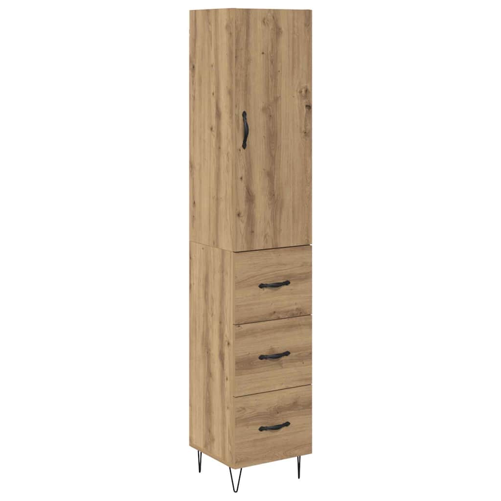 Skåp Artisan Ek med låda 69,5 x 34 x 180 cm