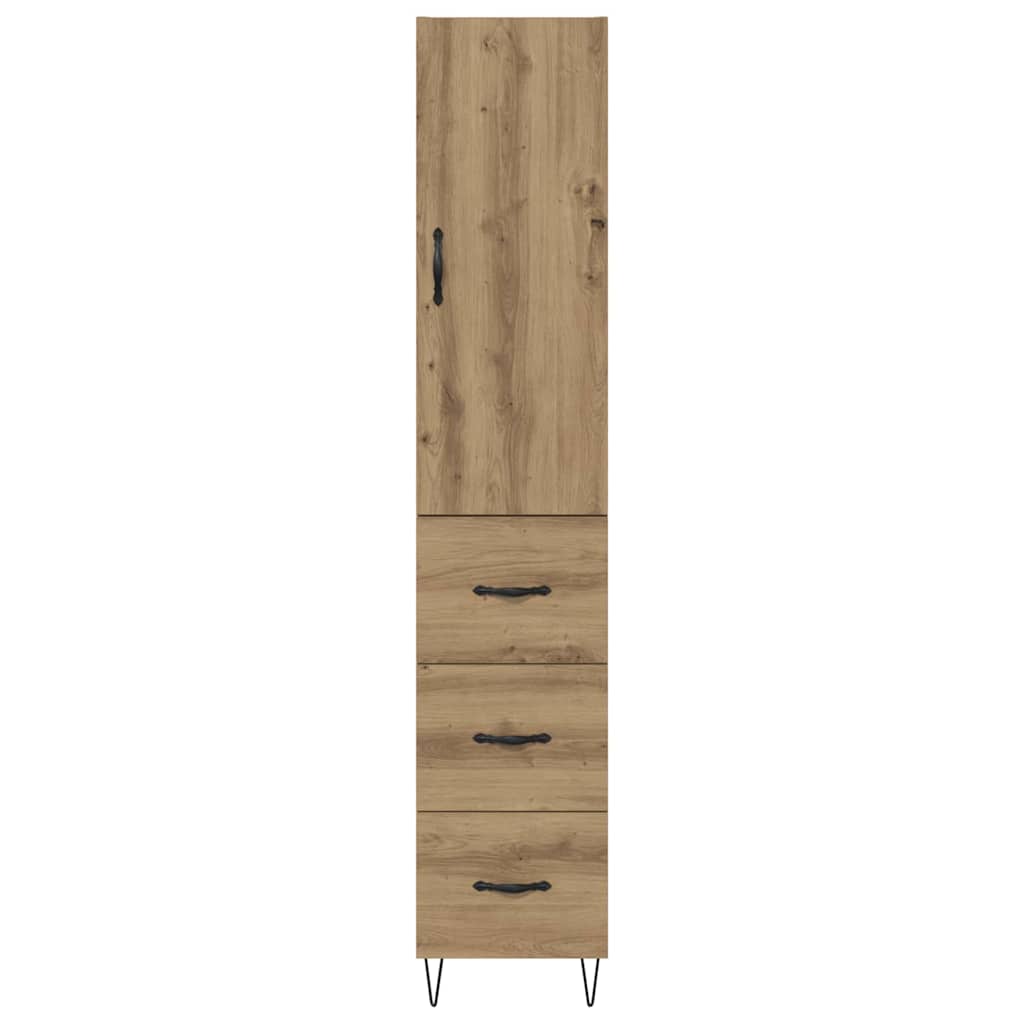 Skåp Artisan Ek med låda 69,5 x 34 x 180 cm