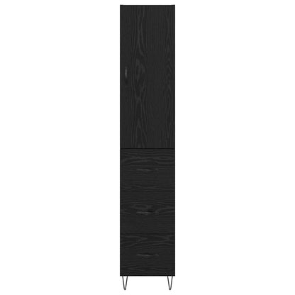 Skåp Svart Ek med låda 69,5 x 34 x 180 cm