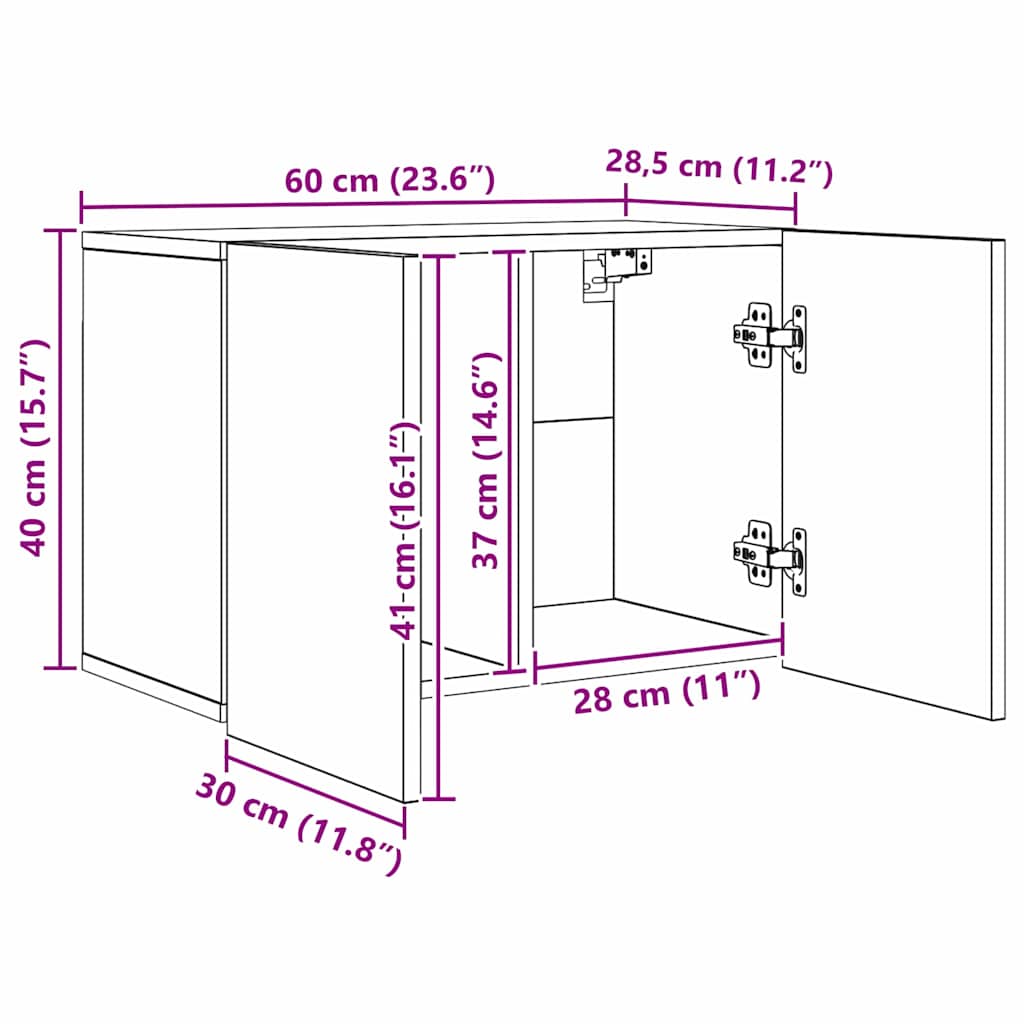 TV-väggmodul Väggmonterad 5 pcs Svart Ek Konstruerat trä
