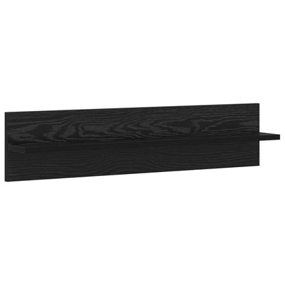 TV väggskåp set med led 5 pcs Svart Ek Konstruerat trä