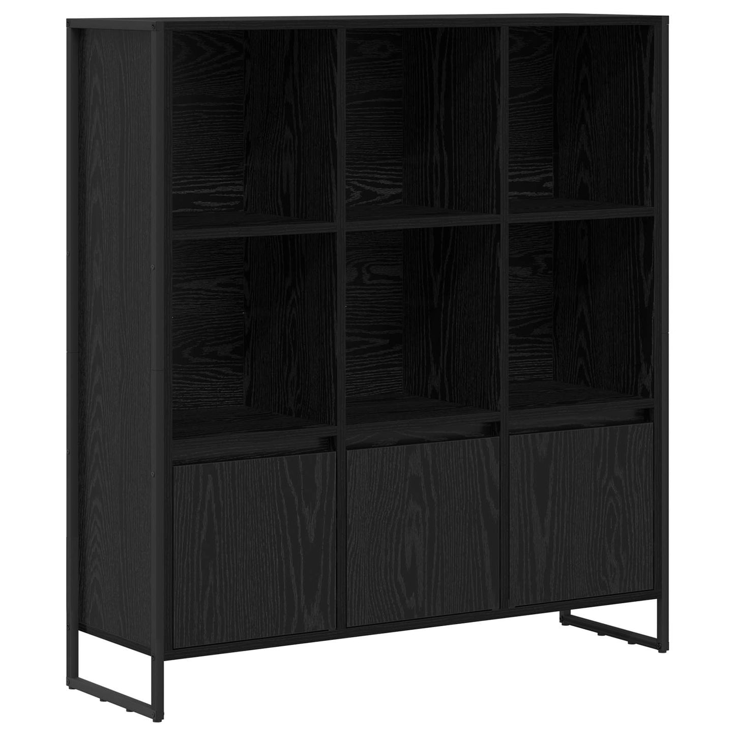 Bokskåp 2 pcs Svart Ek 99,5 x 30 x 108 cm Konstruerat trä