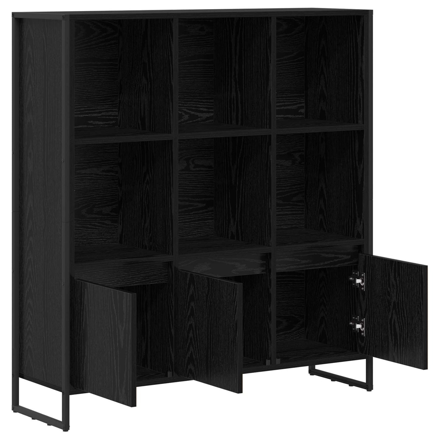 Bokskåp 2 pcs Svart Ek 99,5 x 30 x 108 cm Konstruerat trä