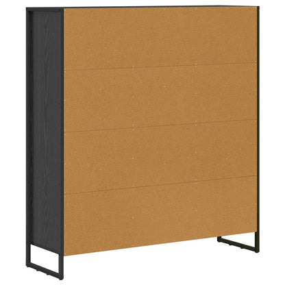 Bokskåp 2 pcs Svart Ek 99,5 x 30 x 108 cm Konstruerat trä