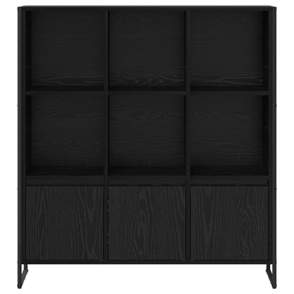 Bokskåp 2 pcs Svart Ek 99,5 x 30 x 108 cm Konstruerat trä