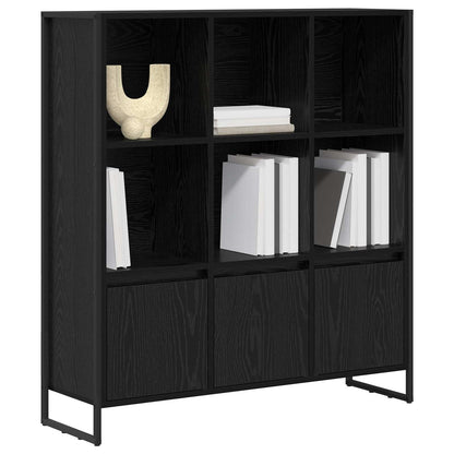 Bokskåp 2 pcs Svart Ek 99,5 x 30 x 108 cm Konstruerat trä