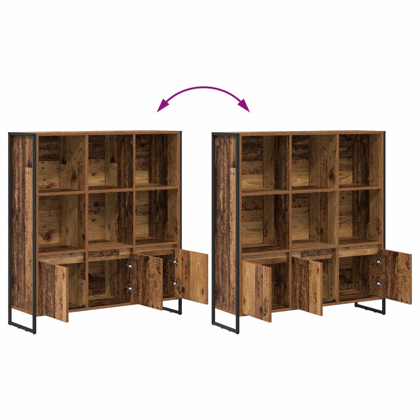Bokskåp 2 pcs Gammalt trä 99,5 x 30 x 108 cm Konstruerat trä