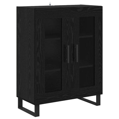 Sideboard Svart Ek 69,5 x 34 x 90 cm Konstruerat trä