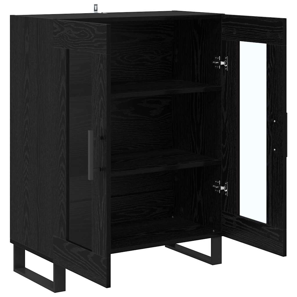 Sideboard Svart Ek 69,5 x 34 x 90 cm Konstruerat trä