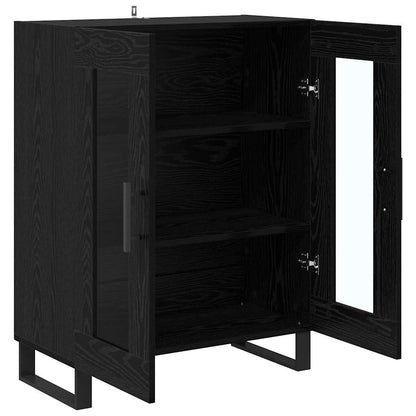 Sideboard Svart Ek 69,5 x 34 x 90 cm Konstruerat trä