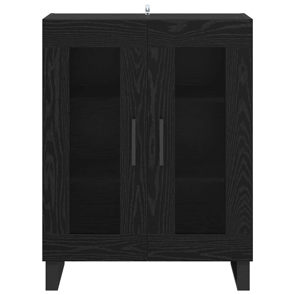 Sideboard Svart Ek 69,5 x 34 x 90 cm Konstruerat trä