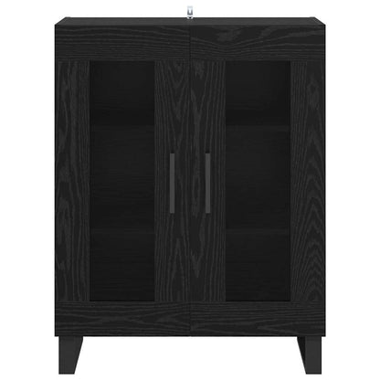 Sideboard Svart Ek 69,5 x 34 x 90 cm Konstruerat trä