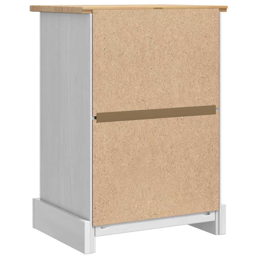 Sängbord Nattduksbord Vit med låda Corona 45 x 35 x 64 cm Massiv furu