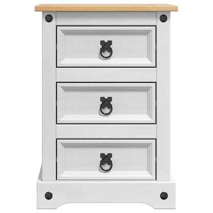 Sängbord Nattduksbord Vit med låda Corona 45 x 35 x 64 cm Massiv furu