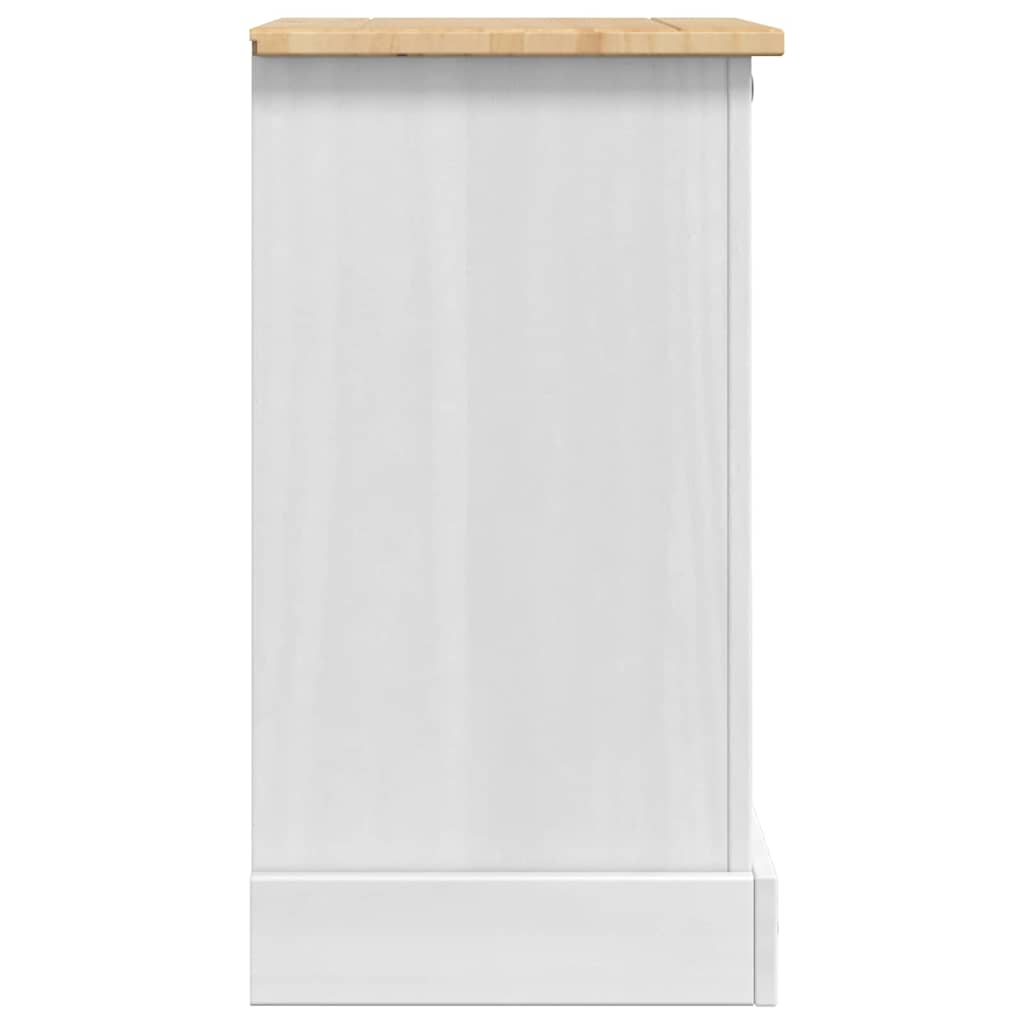 Sängbord Nattduksbord Vit med låda Corona 45 x 35 x 64 cm Massiv furu
