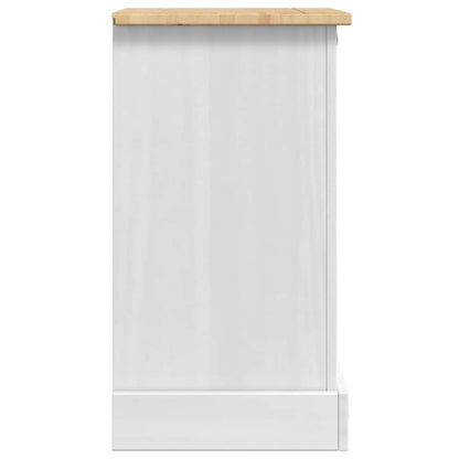 Sängbord Nattduksbord Vit med låda Corona 45 x 35 x 64 cm Massiv furu