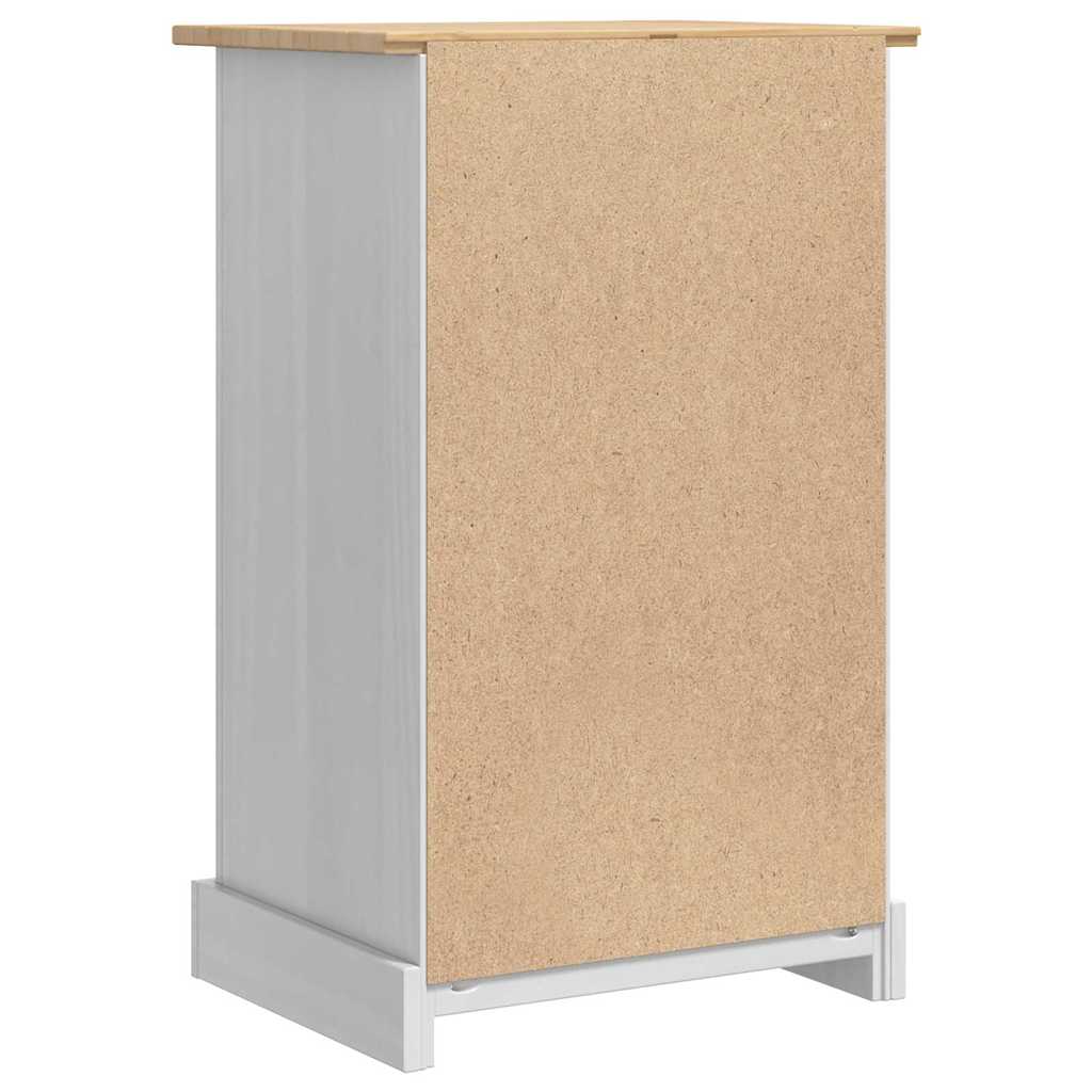 Sängbord Nattduksbord Vit med låda 53 x 39 x 84 cm Massiv furu