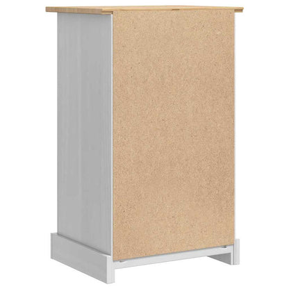 Sängbord Nattduksbord Vit med låda 53 x 39 x 84 cm Massiv furu