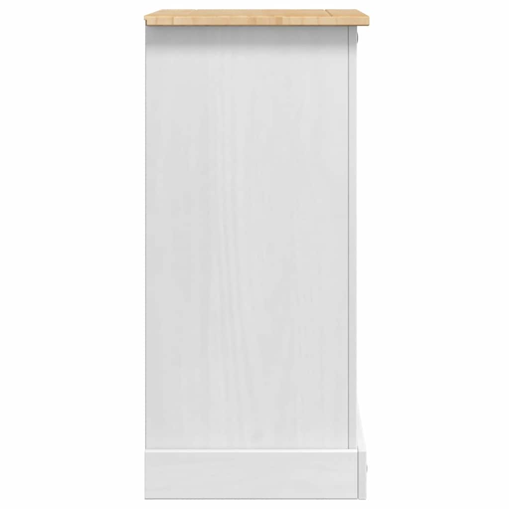 Sängbord Nattduksbord Vit med låda 53 x 39 x 84 cm Massiv furu