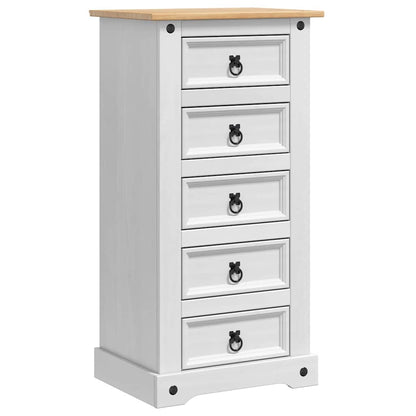 Sängbord med låda Corona Vit 53 x 39 x 103 cm Massiv furu