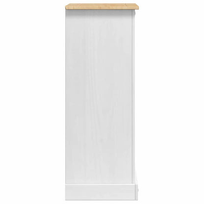 Sängbord med låda Corona Vit 53 x 39 x 103 cm Massiv furu