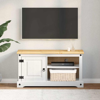 TV-Möbel Vit TV-skåp Corona 100 x 40 x 52 cm Massiv furu
