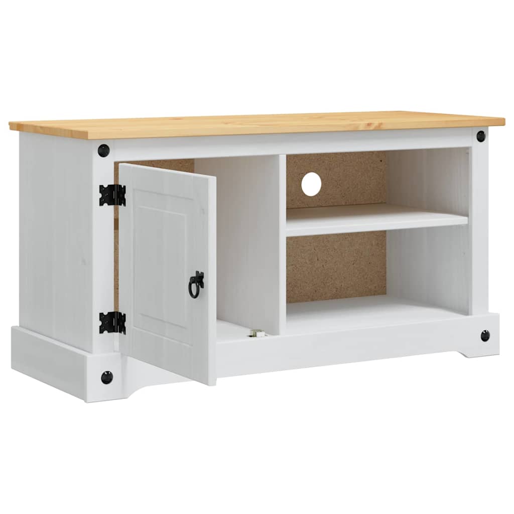 TV-Möbel Vit TV-skåp Corona 100 x 40 x 52 cm Massiv furu
