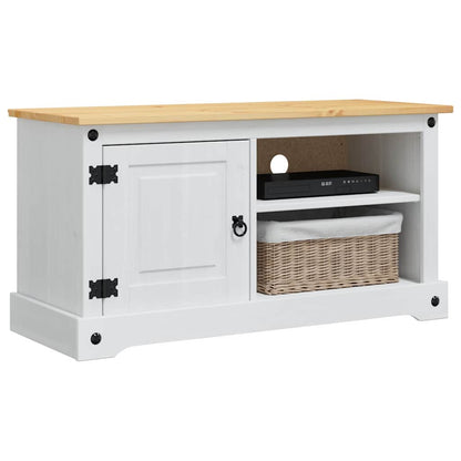TV-Möbel Vit TV-skåp Corona 100 x 40 x 52 cm Massiv furu